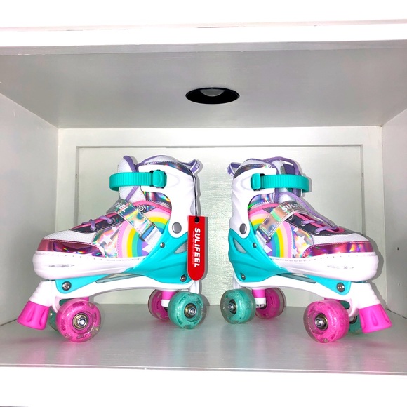 Light Up Roller Skates Adjustable Big Girls Sizes 3-6 Like New - Picture 1 of 10